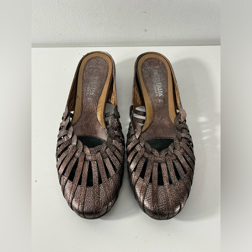 Aquatalia Womens Size 7.5 Slip On Mules Wedge Heel Strappy Designer